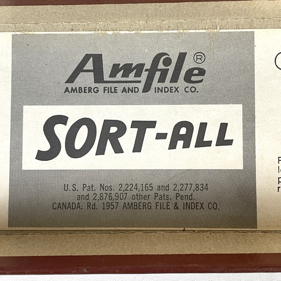 Amfile Sort-All Vtg Index File Sorter No. A31 in Box 1950s Office Supply - Picture 2 of 9